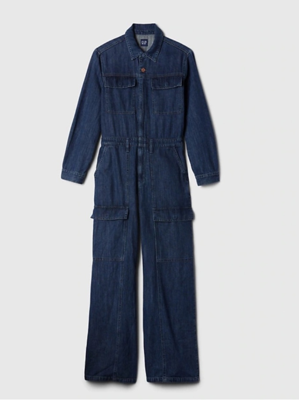GAP Denim Cargo Jumpsuit 100% Cotton - 6 Petite